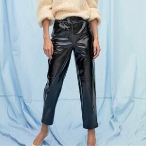 Aritzia Wilfred Le Fou Faux Patent Leather Pants Black Size 6